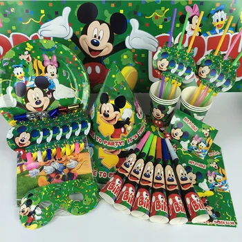 117Pcs Mickey Mouse Temą Stalo įrankiai Nustatykite Popieriaus Taurės Plokštė Vystymo Balionas Gimtadienio Apdailos Vaikams Baby Shower Šalies Prekių