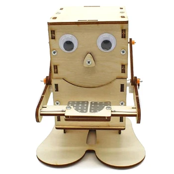 1pc Ryti Robotas Įspūdį Žaislo Technologijos Mokslų mokymo Rinkinys Žaislai Berniukas Vaikams, Žaislai Aplinkos Mediena Modelis Monetos