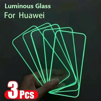 3PCS Šviesos Grūdintas Stiklas ant Huawei P40 30 Pro Garbės 8X 9X 10 20 30 Pro Mate 20 30 Nova3 Stiklo Ekrano Apsauginės Plėvelės
