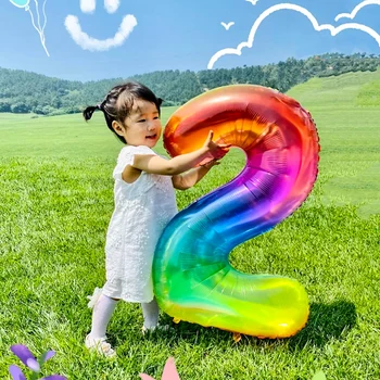 40-colių Jell-o, didelis skaitmeninis aliuminio folija balionai vaikams gimtadienis amžiaus balionai, didmeninė prekyba