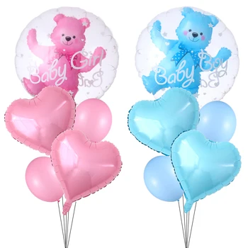 4D Skaidrus Kūdikis, Berniukas, Mergaitė Mėlyna Rožinė Burbulas Balionas Padengti Folija Balionai Vaikams Gimtadienio Lyčių Atskleisti Baby Shower Papuošalai