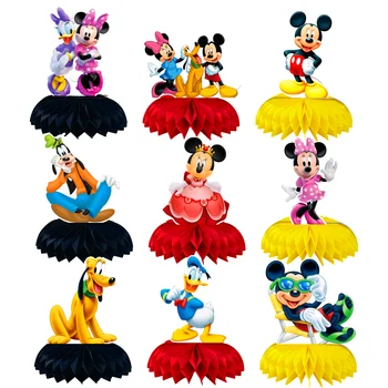9PCS Meistras Mickey Mouse Dušo Stalo Dekoravimui Minnie Mouse Temą Gimtadienio Dekoracijas 