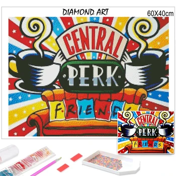 Central Perk Diamond Tapybos Draugų TV Šou 5D Pilna Deimantų, Siuvinėjimo Mozaikos Vaizdą 