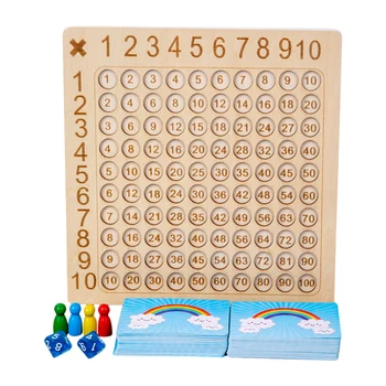 Dauginimasis Valdybos Mediniai Montessori Žaidimas Vaikams, Kurie Mokosi Švietimo Žaislai, Matematikos Skaičiavimo Šimtai Valdybos Interaktyvus Žaidimas Mąstymo