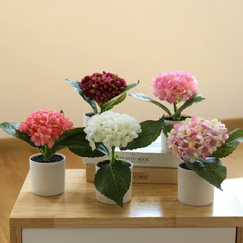 Dirbtinių Gėlių Hydrangea Vazoninių Augalų Netikrą Žaliuosius Augalus, Namų Biuro, Miegamojo Studijų Apdaila Plastikinių Gėlių Bonsai