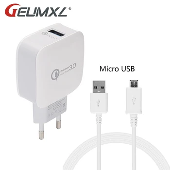 GEUMXL 3A Greitai Įkrauti USB 3.0 Sieninis Įkroviklis Adapteris & Micro USB 