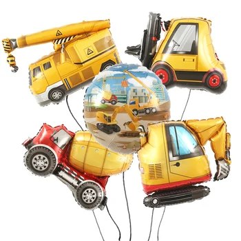Inžinerija transporto priemonės balioną vaikų odinas, balionas vaikų šalis, ekskavatorius-krautuvas, kranas, cementas sunkvežimių gimtadienio balionas