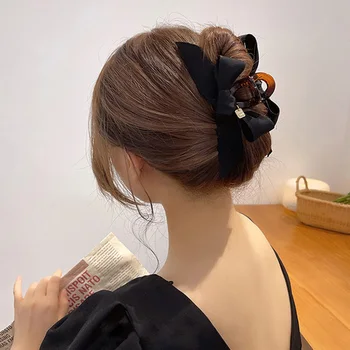 Japonijos Korėjiečių Aksomo Lankas Plaukų Letena Šukuosena Staigius Didelis Juodas Sugauti Įrašus Moterų Paprasta Temperamentas Plaukų Aksesuarai