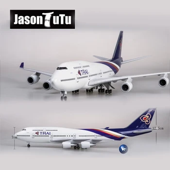 JASON TUTU 47cm Dervos Diecast 1:160 Masto TAILANDO Boeing b747 Plokštumos Modelio Lėktuvo Modelio Orlaivių, Lėktuvų Light & Varantys