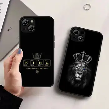 Karalius ir Karalienė Karūna Pora Telefoną Atveju iphone14 13 Promax 11 12 13 Pro Max mini X XR XS MAX 7 8 plius 6s plius 2020 se telefono dėklas