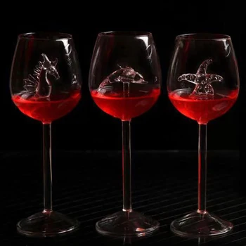 Kūrybos delfinų red wine goblet žvaigždė seahorse alaus stiklas skaidrus raudonas vyno taurė vyno taurė baro namų restoranas