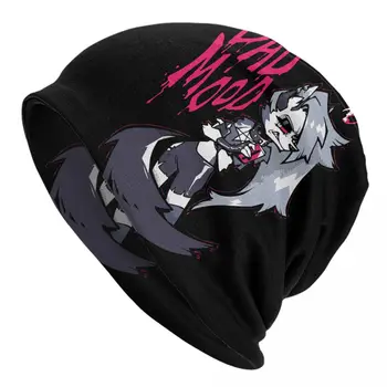 Loona Bloga Nuotaika variklio Dangčio Skrybėlę Megzti Skrybėlę Rudens Žiemos Helluva Bosas Anime Skullies Beanies Skrybėlės Vyrų, Moterų Šiltas Dvejopo naudojimo Kepurės