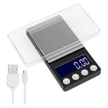 Praktinis Skaitmeninės Virtuvės Svarstyklės,USB Įkrovimo Kišenėje Skalė 500G/0.01 G Mini Masto Elektroninių Papuošalai Maisto Gramų Masto