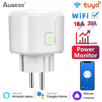 Smart Plug Tuya, 16A/20A Wifi Mini Lizdas, elektros Energijos Apskaitos Qutlet Namų Aparato Parama, Alexa, Google Namų Yandex Alice