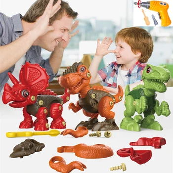 Surinkti Dėlionės Dinozaurų Žaislai, Elektriniai Gręžimo Nuimamas Vaikų Varžtas Veržlė Dino Modelio Švietimo Berniukai Gimtadienio Dovanos