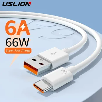 USLION 6A 66W USB C Tipo Super Greitai Kabelis 