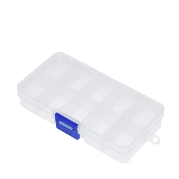 1 VNT 10 Tinklelis gali būti remov skaidraus plastiko maža dėžutė rinkinio laikymo dėžutė papuošalų dėžutė elektroninių komponentų dalių apdailos dėžutę