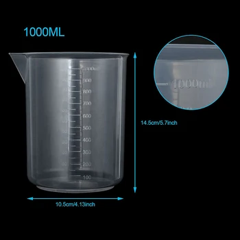 1000ml Matavimo Puodelio Skysčio Bakas Plastmasinis Ąsotis Stiklinę Virtuvės Įrankį, Skirtą Laboratorijoms, Skaidrus Maišymo Puodelio Kepimo Įrankis