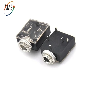 100vnt 5 Pin 3,5 mm Stereo Audio jungtis Socket PCB Panel Mount Ausinių Su Veržle PJ-324M