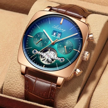 2021AILANG garsaus prekės ženklo žiūrėti montre automatique luxe chronograph Aikštėje Didelis Ciferblatas Žiūrėti Tuščiaviduriai Vandeniui mens mados laikrodžiai