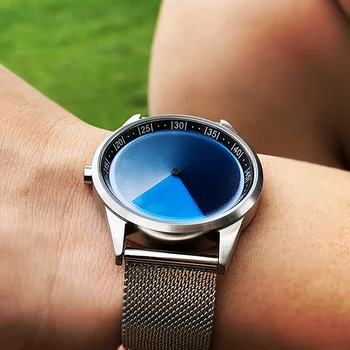 2021Enmex dizaino laikrodis atsparus vandeniui kūrybinis dizainas nerūdijančio plieno atveju Transformuoti mėlyna veido kvarco vyrų atsitiktinis žiūrėti
