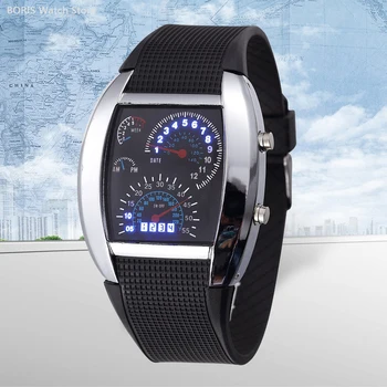 2022 Vyrų Laikrodis Silikoninė Juosta Kariniai Laikrodžiai Automobilio prietaisų Skydelio Dizaino Ciferblatas Žmogaus Skaitmeninių Apyrankę Kietas Laikrodis Berniukai reloj hombre