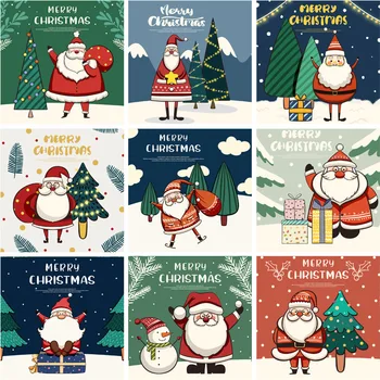30pcs Kalėdiniai Atvirukai Aikštėje Animacinių filmų Linksmų Kalėdų Atvirukai Mielas Kalėdų Senelis Kalėdų Kortelė Studentams Draugais