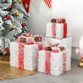 3Pcs/Set Linksmų Kalėdų Dovanų Dėžutėje Ornamentu Sniego Pateikti Langelį, Kalėdų Išvakarės Medžio Namų Šalis Dekoro Vaikas Dovana Naujųjų Metų 2023 Navidad