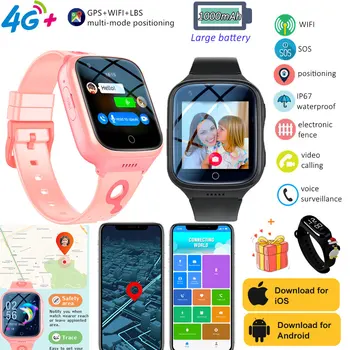 4G Vaikai Smart Žiūrėti Visą Palieskite Vaizdo Ryšio WIFI LBS GPS Vieta Tracker Smart Žiūrėti SOS HD Kamera Smartwatch Su Dovanų Dėžutė