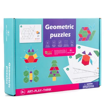 60 VNT Montessori Švietimo Žaislai, Vaikų Kūrybos Geometrinės Formos Dėlionė Vaikams Kurti Medinės Geometrinės Formos Žaislai