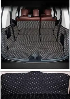 Aukščiausios kokybės! Specialių automobilių kamieno kilimėliai + Galiniai durų kilimėlis Nissan Patrol Y62 2022-2011 6 7 sėdimos vietos linijinių krovinių kilimėlis įkrovos kilimai dangtis