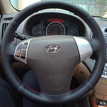Custom Automobilio Vairo Nerijos Padengti neslidžia natūralios Odos 100% Tinka Hyundai Elantra 2008-2010 Auto Interjero Priedai