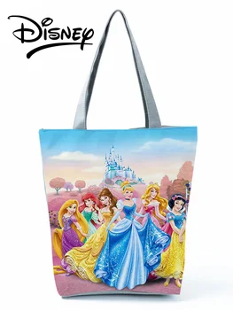 Disney Princesė Pelenė Rankinėje Pečių Maišą Didelės Talpos Moterų Pirkinių Krepšys Mergina Spausdinti Saugojimo Krepšys Paplūdimio Krepšys Dropshipping