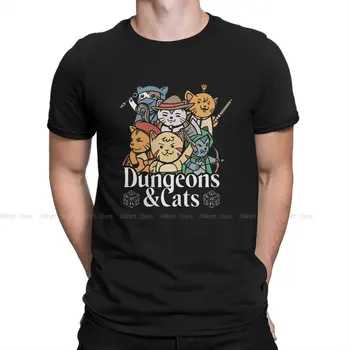 Dungeon Cute Kačių Vyrų T Shirts DnD Žaidimas Atsitiktinis Tees Trumpas Rankovės O Kaklo Marškinėliai 100% Medvilnė, Naujas Atvykimo Drabužiai