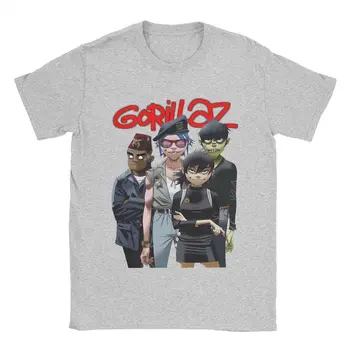 Grupė Gorillaz Gorilos T-Shirt Vyrai Moterų Crewneck Medvilnės T Marškinėliai Muzika Hip-Hop Trumpas Rankovės Marškinėliai, Gimtadienio Dovana Drabužiai
