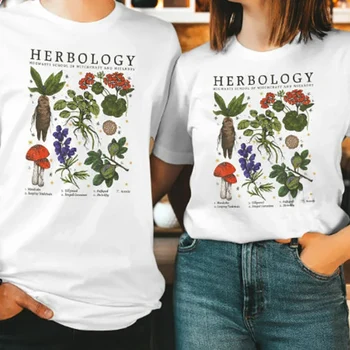 Herbology Augalai Marškinėlius Magija Vedlys Raganavimo Mokykla Marškinėliai Graphic Tee Vasarą Botanikos Sodo Dovana, Pora Drabužių Grunge
