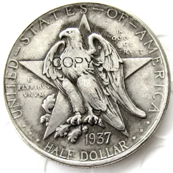 JAV 1937 Texas Pusė Doleris Sidabro Padengtą Kopijuoti Monetos
