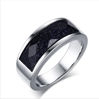 Korėjos Žiedai, vyriški Žiedai, Mėlynos spalvos Smiltainio, Žiedai iš Titano Plieno Žiedai