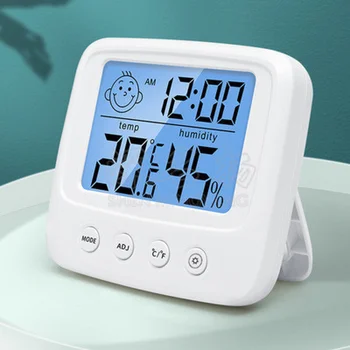 LCD Skaitmeninis Temperatūros, oro Drėgmės Matuoklis Namų Patalpų Apšvietimas Elektroninis Termometras su Drėgmėmačiu Oras Stotis vaiko Kambarys