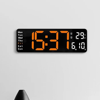 LED Laikrodis Sieninis Laikrodis Kambarį USB 13Inch 32x10.5x3cm Skaitmeninis Sieninis Laikrodis Žadintuvas Darbalaukio Namų Dekoro Veidrodis
