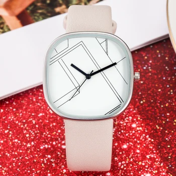 Mados Moterų Kvarciniai Laikrodžiai Odos Ponios Žiūrėti Riešo Laikrodis 2021 Paprasta Linija Modelio Laikrodį Relogio Feminino