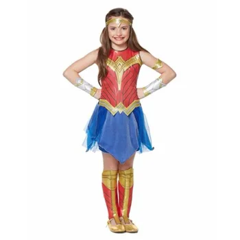 Mergaitės, Superhero Deivė Diana Šaliai Vaidmuo Žaisti Suknelė Tiktų Vaikams Helovyno Cosplay Kostiumas Vaikams Herojus Anime Apranga