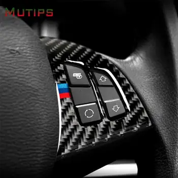 Mutips Automobilio Vairas Mygtuką anglies pluošto valdyti mygtuką lipdukas emblema apdailos reikmenys BMW X5 E70 