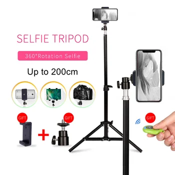 Nešiojamų Trikojo Telefono Camara Žiedas Šviesos Lanksti Selfie Trikojis Stovas Su Bluetooth Nuotolinio Valdymo &Savininkas Telefono
