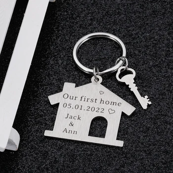 Pirmas Sweet Home Keychains Individualų Namą Keychain su pagrindiniais Asmeninį Dovana Vaikinui, Merginai Valentino Dieną paketų prižiūrėtojų raktinę