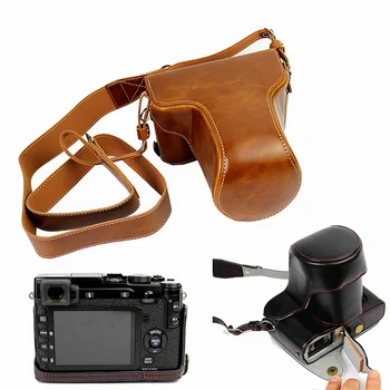 PU Oda Atveju fotoaparatas krepšys Fujifilm X-E1 X-E2 XE2S X-E2S apsauginis dangtelis su Dugno Baterija Atidarymas