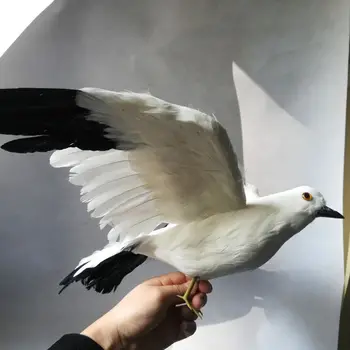 realiame gyvenime Paukščių plunksnos žuvėdra Paukščių didelis 35x60cm skleisti sparnus žuvėdra,sodo puošmena filmavimo prop dovana h1455