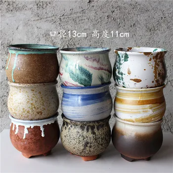 Sultingas gėlių vazonas keramika retro vazonas grubus keramikos purškimo glazūra puodą raudonos smėlio sultingi mažas vazonas keramika