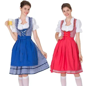 Tradicinis Oktoberfest Dirndl Suknelė Moterims Dydis: S-3XL Alaus Kambarinės Kostiumas Bavarijos Festivalis Išgalvotas Suknelė