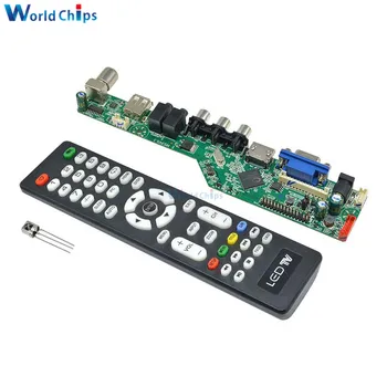 Universalus LCD Valdiklis Valdybos Sprendimo TV Plokštė VGA/AV/TV/USB Sąsaja Vairuotojo Lenta Ratai Valdymo Modulis